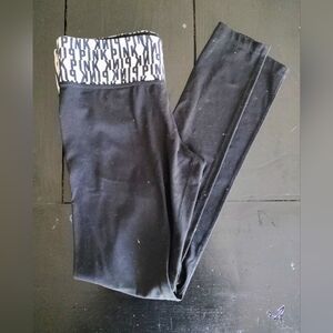 PINK Victoria's Secret Black Leggings with Logo Waistband